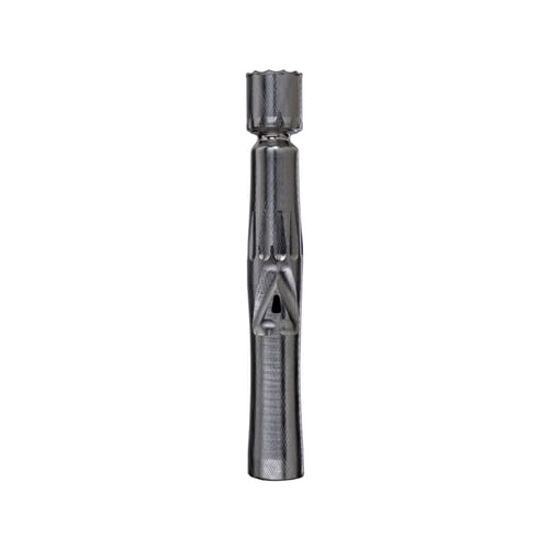 Steel-colored DynaVap UniDyn vape in stainless steel, designed for portable dry herb vaporization with an ergonomic grip and durable construction.