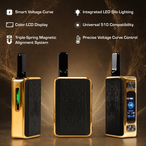 Zeus Ion Pro 510 thread battery - a showcase of the prominent features, like the Smart Voltage Curve, Triple-Spring Magnetic Alignment System and Precise Voltage Control