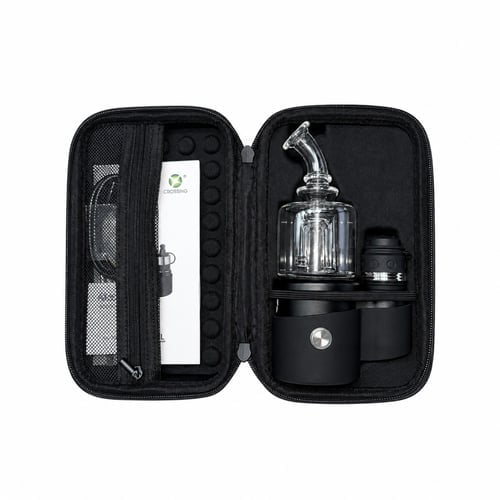 Crossing Core XL E-Rig packed in its open black carrying case with accessories