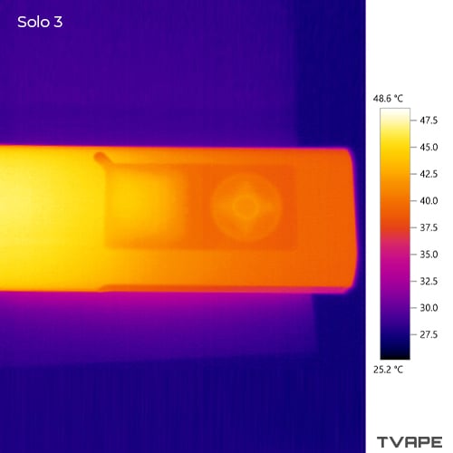 Thermal camera view of Arizer Solo 3 temperature during a session.