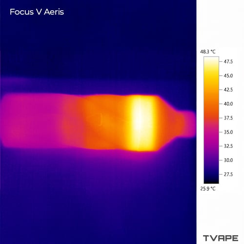 Focus V Aeris wax pen - a close-up picture of the body of the vaporizer after a session on the highest temperature setting