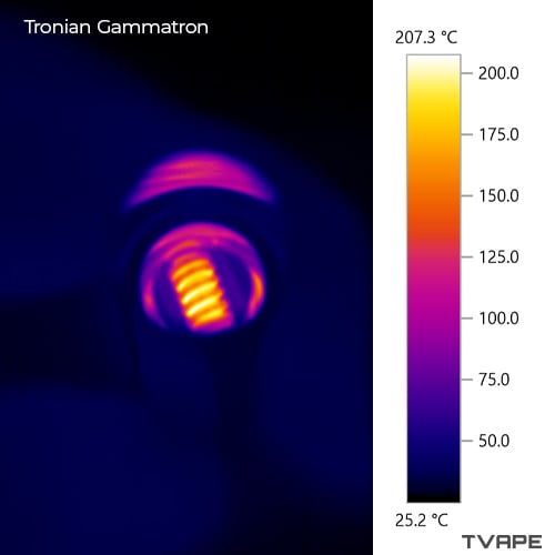 Tronian Gammatron concentrate vaporizer - a thermal image of the coil after the session initiation for approx. 5 seconds.