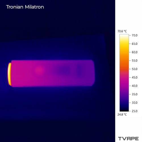Thermal camera view of Tronian Milatron temperature during a session.