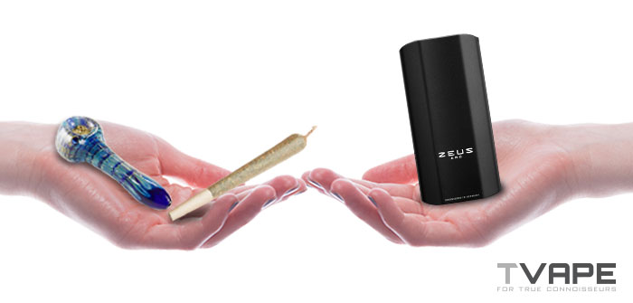 Vaporizer, Pipe, and Joint in hands