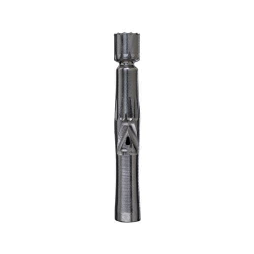 Steel-colored DynaVap UniDyn vape in stainless steel, designed for portable dry herb vaporization with an ergonomic grip and durable construction.