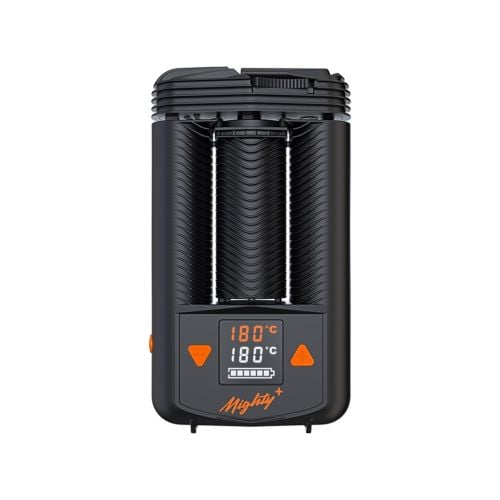 Mighty Plus vaporizer with battery level and temperature display
