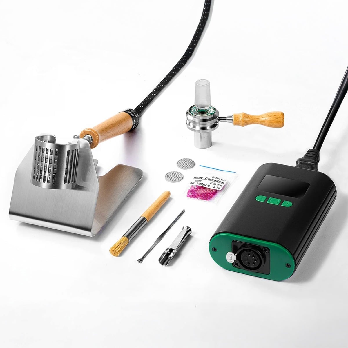 Crossing Ruby Twist Pro Ball Vape Kit with all its components