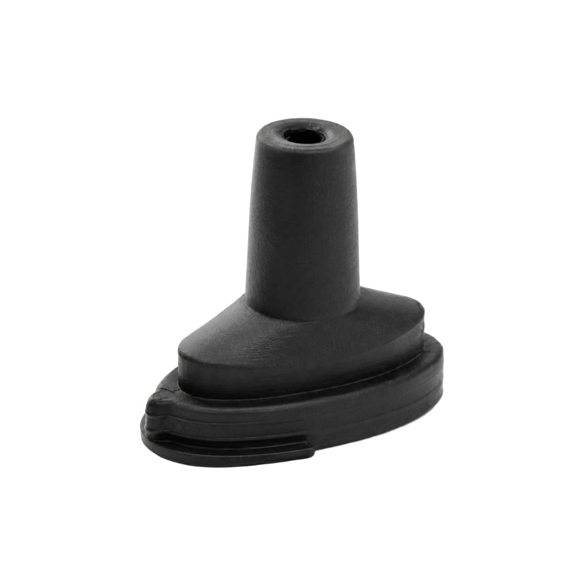 Black silicone Davinci IQ2 / IQC 10mm Water Tool Adapter with a tapered stem on an oval ridged base