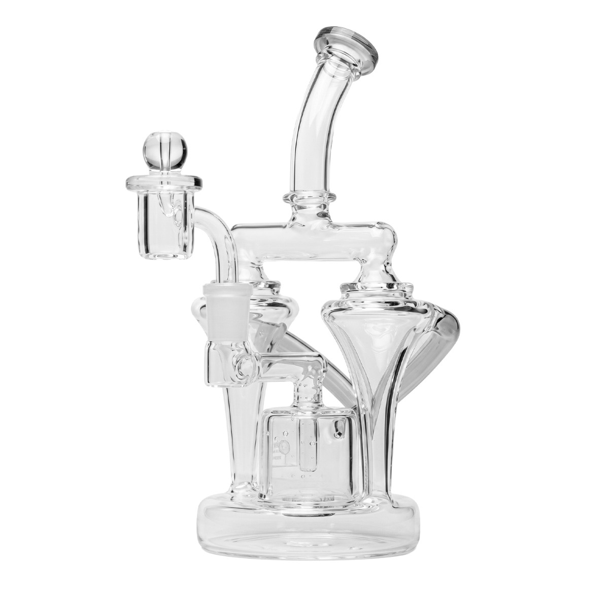 Human Grade Dualing Recycler Glass Rig - side view
