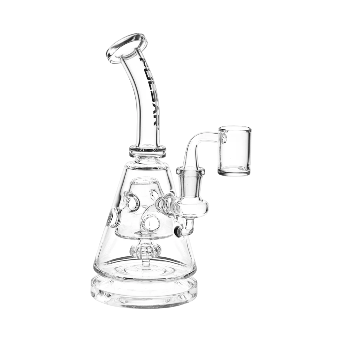 Pulsar Bent Neck Pyramid Glass Dab Rig - Vue de profil