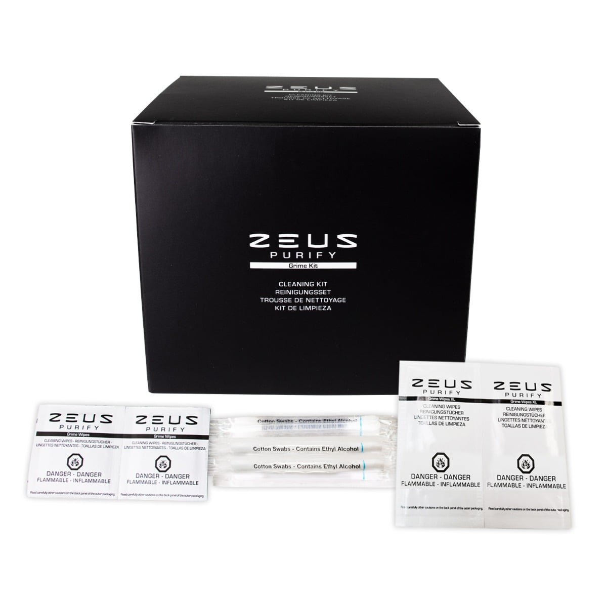 Zeus Purify Grime Kit box pack and cleaning kit