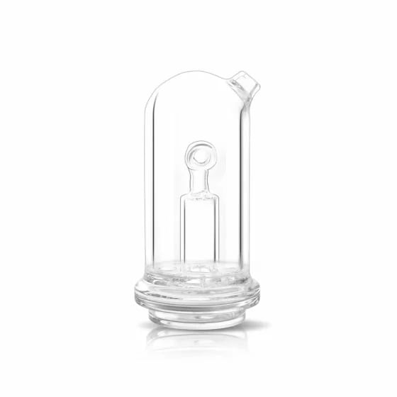 Bomb E Rig Aerix Glass Top clear replacement bubbler attachment with angled mouthpiece.