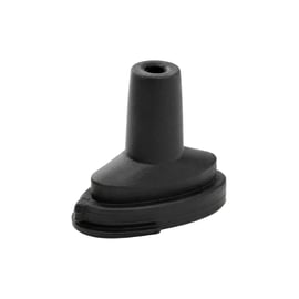 Black silicone Davinci IQ2 / IQC 10mm Water Tool Adapter with a tapered stem on an oval ridged base