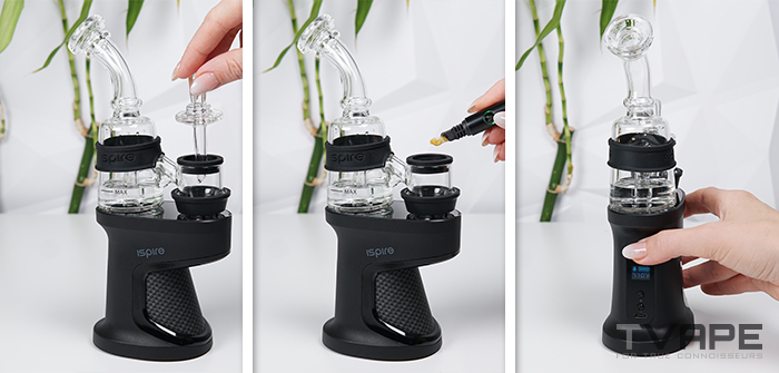 How Ispire Daab E Rig works- wax filling into the chamber
