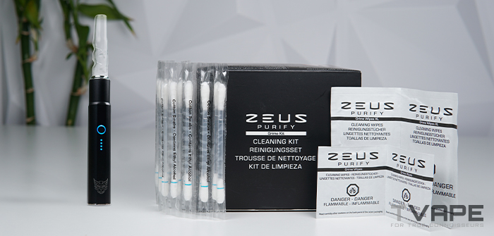 Linx Saber Dry herb Vaporizer shown with Cleaning Kit