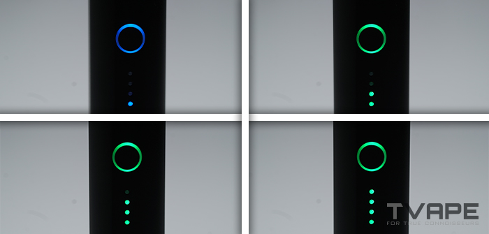 Linx Saber Dry herb Vaporizer Temperature Settings shown with LED indicators