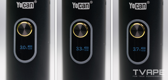 Yocan Orbit 2.0 Wax Pen close up of LEDs