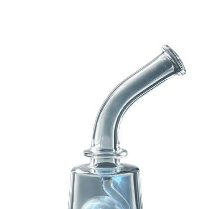 Glass bong with bowl for dry herb