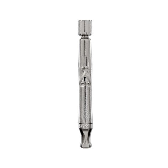 Steel-colored DynaVap UniDyn dry herb vaporizer, featuring a precision-engineered condensation path for smooth vaping and enhanced flavor extraction.