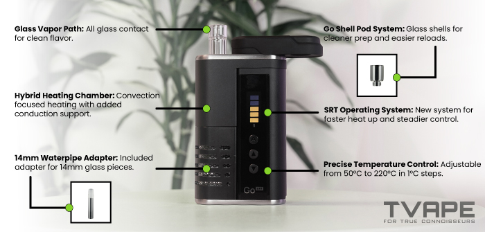 Arizer Go SRT vaporizer - prominent features