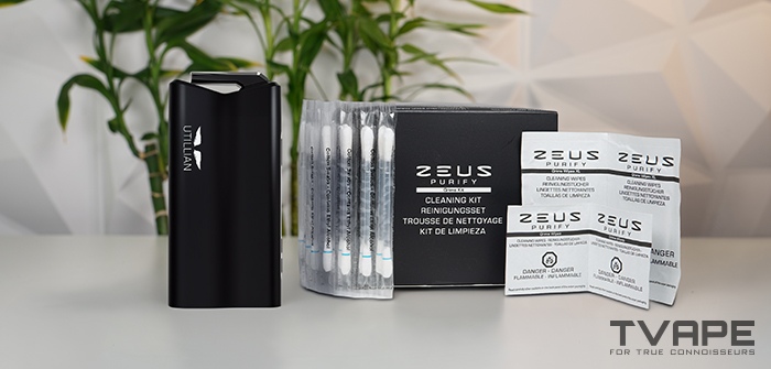 Vaporisateur d'herbes sèches Utillian 850 avec le kit de nettoyage Zeus Purify incluant des cotons-tiges et des lingettes nettoyantes