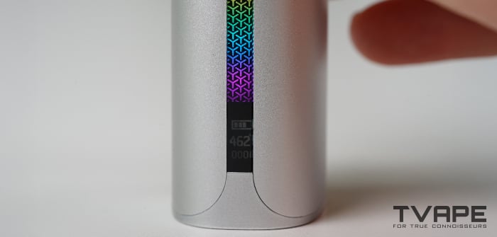 Yocan Black Pocket close up view of the temperature LED's