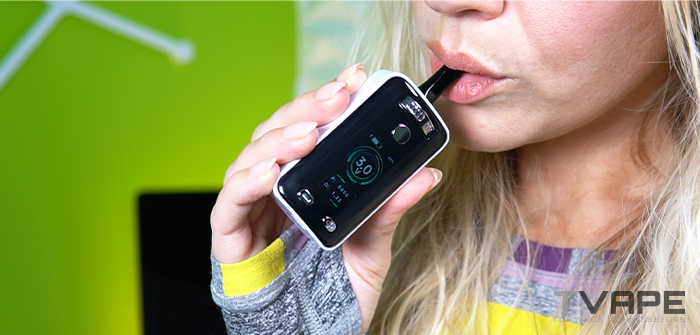 Yocan Uni 3.0 510 Thread Battery in a mouth about to be used