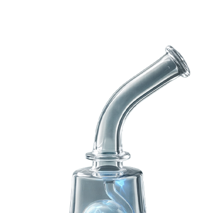 Glass bong with bowl for dry herb